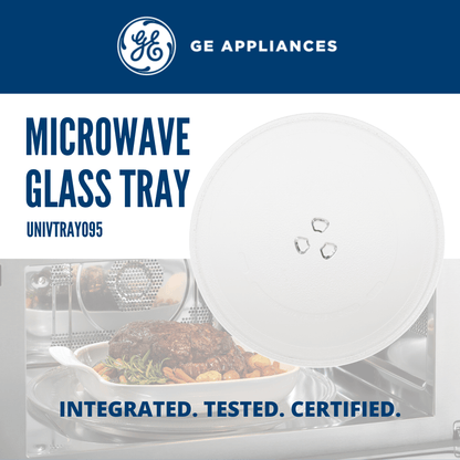 UNIVTRAY095 GE Appliances 9.5 inch Microwave Glass Tray Replacement, UNIVTRAY095