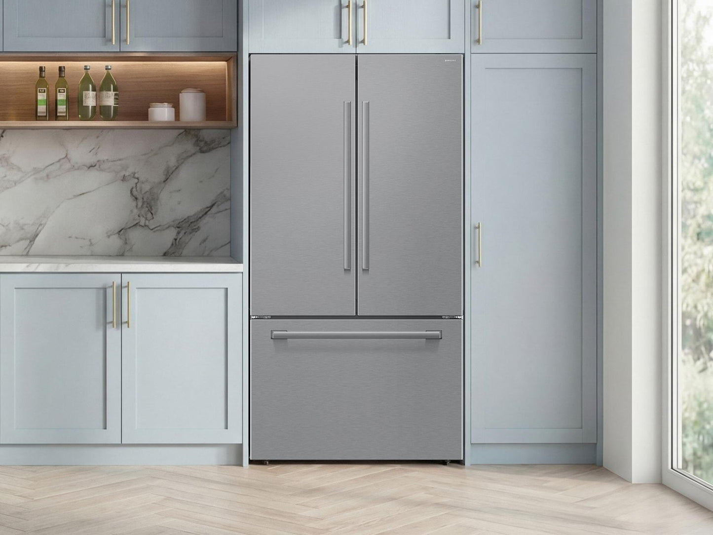 Samsung RF70H25KER Bespoke AI 3-Door French Door Zero Clearance Fit  In-Door Tall Dispenser  25 cu.ft.