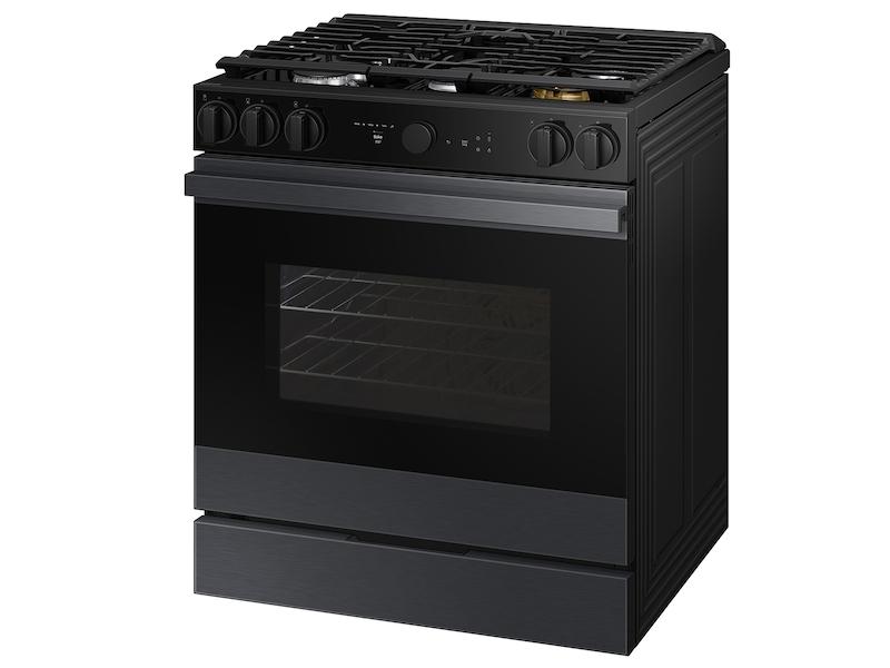 Samsung NSG6DG8500MT Bespoke 6.0 cu. ft. Smart Slide-In Gas Range with Air Sous Vide & Air Fry in Matte Black Steel