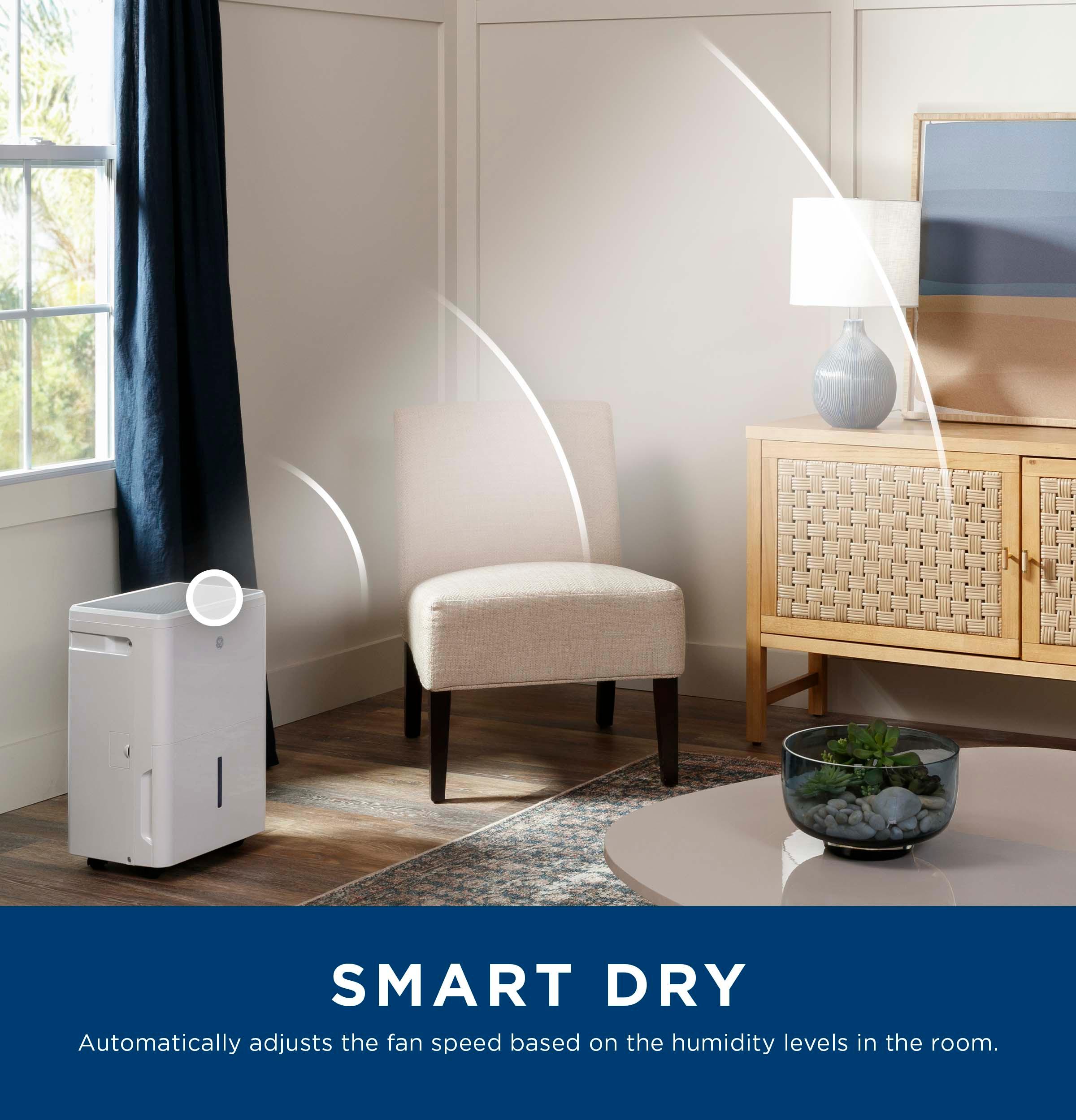 ADYR35LC GE® ENERGY STAR® 35 Pint Portable Dehumidifier with Smart Dry for Very Damp Spaces