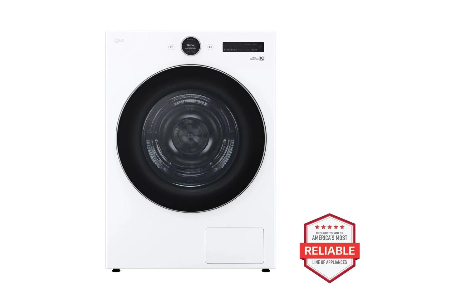 Lg WM5500HWADLHC5502WWD300CWWDP6W 4.5 cu. ft. Front Load Washer and 7.8 cu. ft. Heat Pump Dryer with pedestal washer and drawer Laundry Set in White