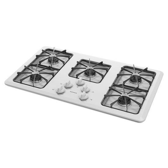 36-inch Gas Cooktop with Front Controls - white