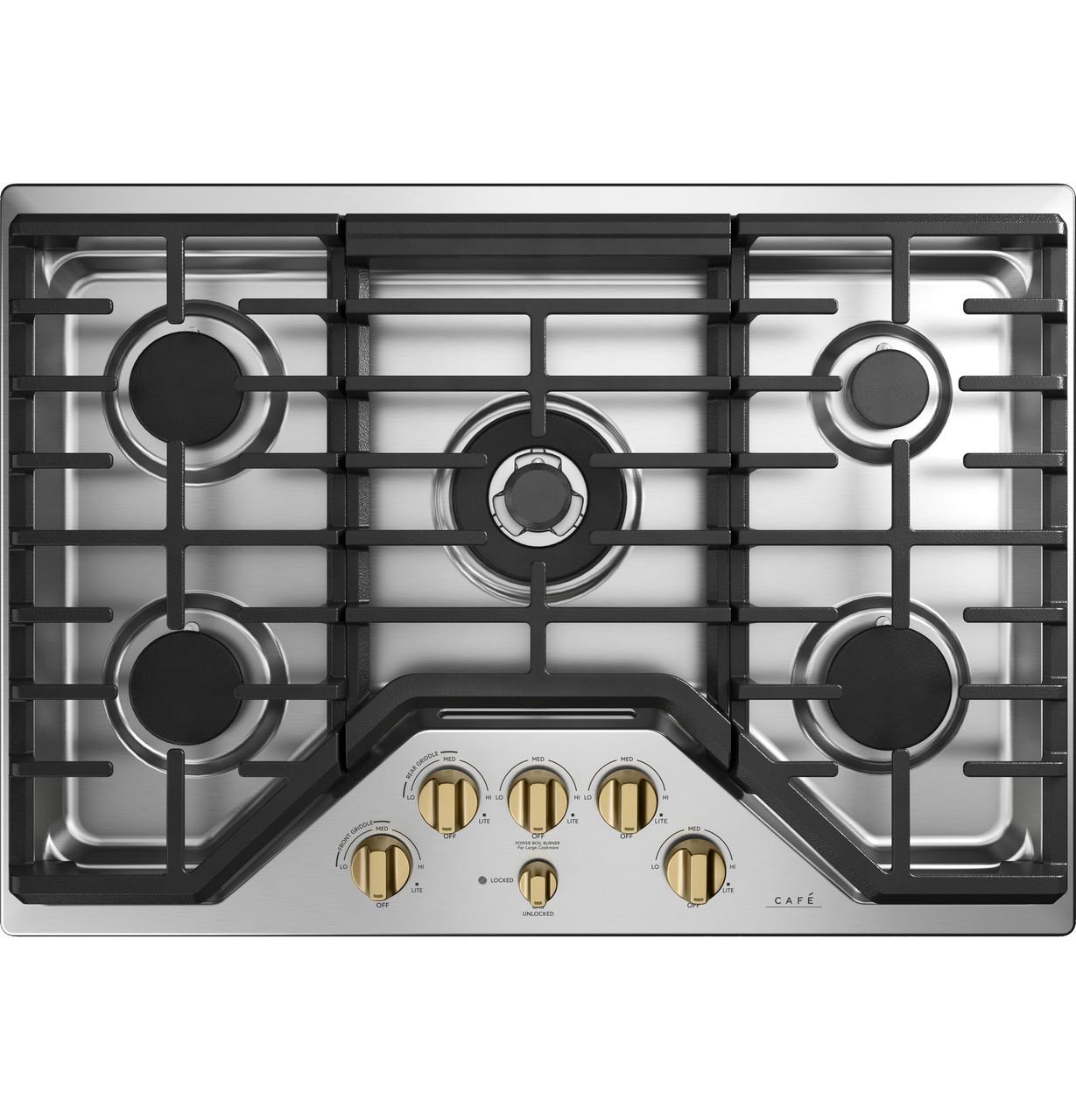 Cafe Caf(eback)™ 5 Gas Cooktop Knobs - Brushed Brass