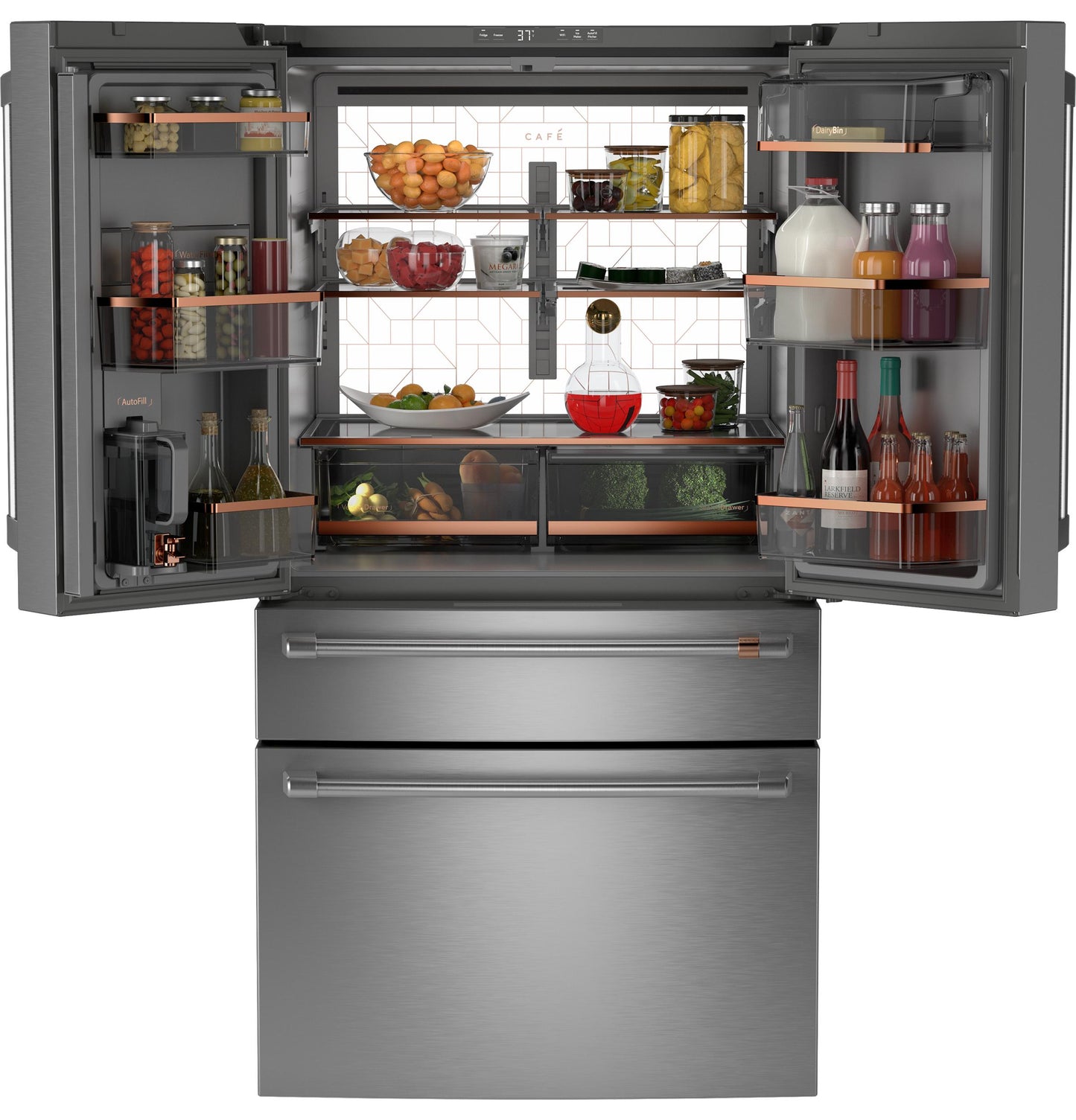 Cafe CJE23DP2WS1 CAF(EBACK)™ ENERGY STAR® 23.2 Cu. Ft. Smart Counter-Depth 4-Door French-Door Refrigerator With Dual-Dispense AutoFill Pitcher