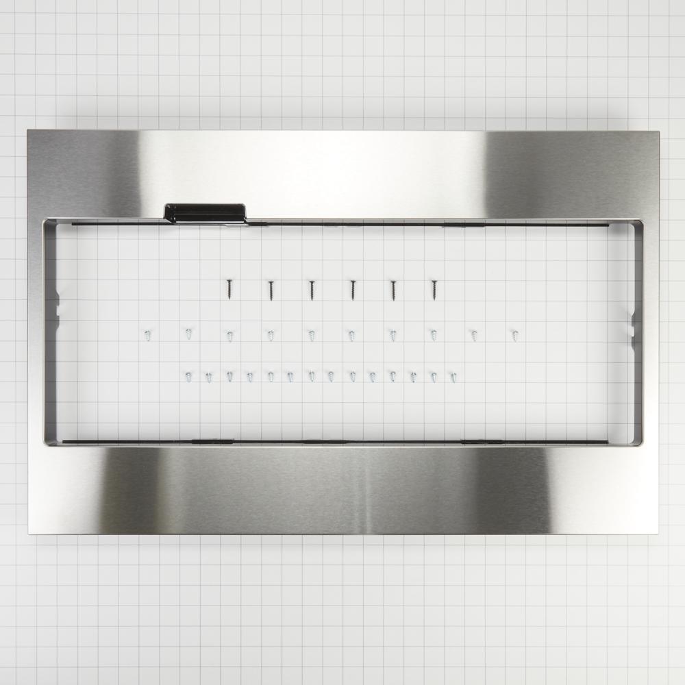 Whirlpool W11451313 Built-In Low Profile Microwave Standard Trim Kit with Pocket Handle, Stainless Steel, fits cut-out height 17-1/2"