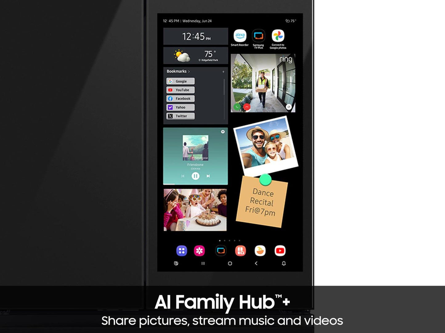 Samsung RF90F23EECR Bespoke AI 4-Door French Door AI Family Hub™  AI Vision & Inner Bev. Center  23 cu.ft.
