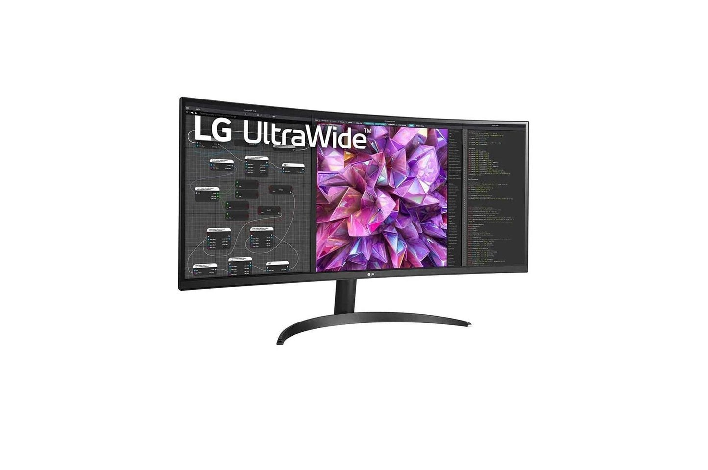 Lg 34BQ60QCB 34" IPS QHD Curved UltraWide™ Monitor with HDR10, sRGB 99%, Flicker Safe, Reader Mode, Black Stabilizer & Dynamic Action Sync