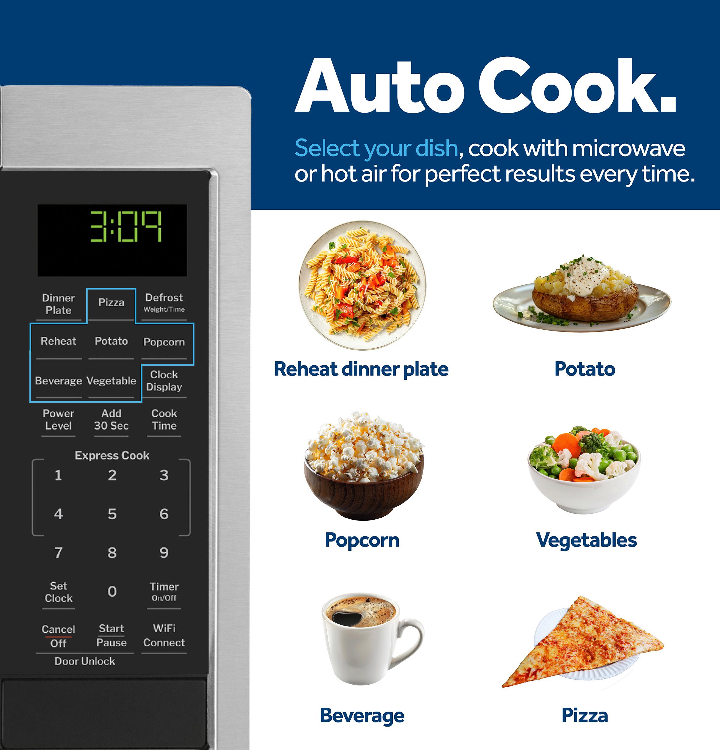 GCST09U1WSS GE® 0.9 Cu. Ft. Capacity Smart Countertop Microwave Oven with Scan-To-Cook Technology