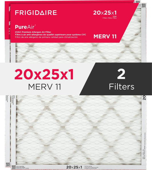 Frigidaire HVAC2025112 PureAir® 20" x 25" x 1" MERV 11 Premium Allergen Air Filter - 2 Pack