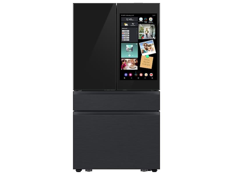 Samsung RF90F23AECE Bespoke 23 cu. ft. Counter Depth 4-Door French Door Refrigerator with AI Family Hub™+ AI Vision Inside™ in Charcoal Glass and Black/Charcoal
