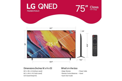Lg 75QNED70AUC 75 Inch Class LG QNED AI QNED70A 4K Smart TV 2025
