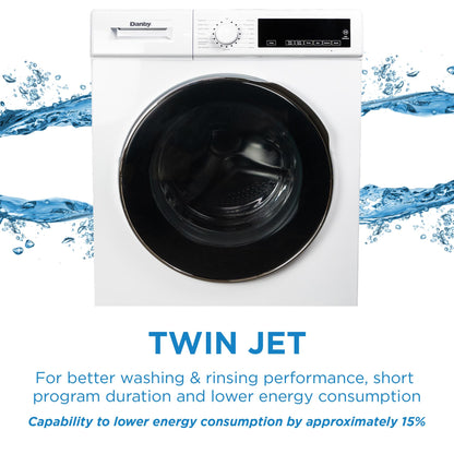 DWM022D3WDB Danby 24" Stackable Front Load Washer with Steam in White
