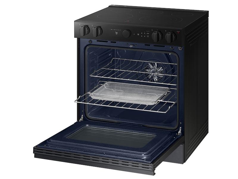 Samsung NSE6DG8500MT Bespoke 6.3 cu. ft. Smart Slide-In Electric Range with Air Sous Vide & Air Fry in Matte Black Steel