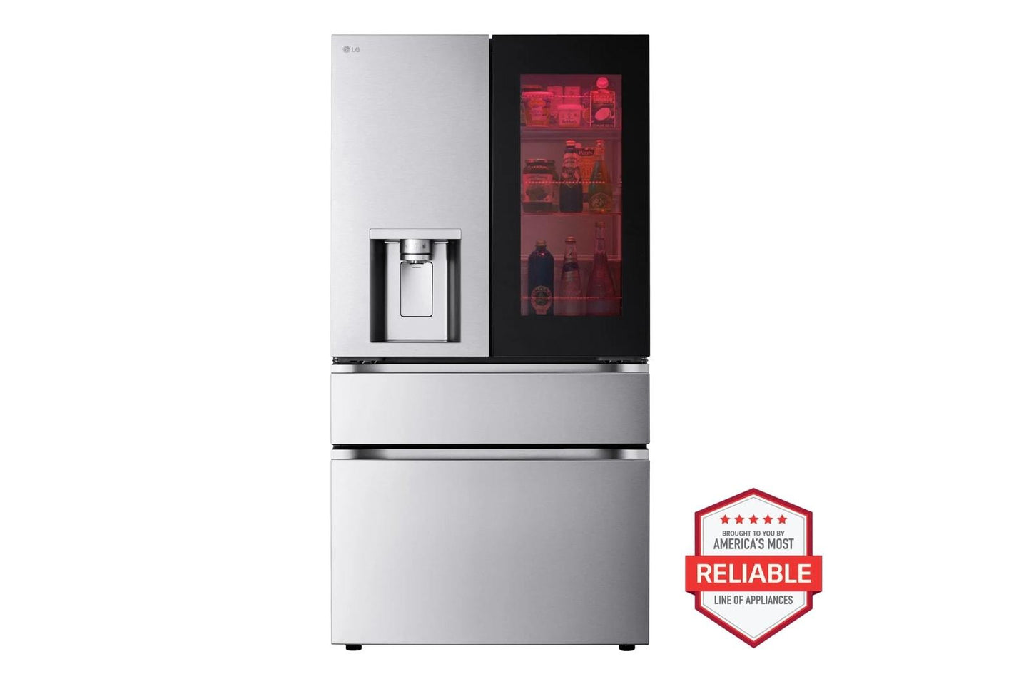 Lg LF29S8365SLSGL6335XLDNPM654S 29 cu. ft. Smart InstaView® Door-in-Door® Standard-Depth MAX™ 4-Door French Door Refrigerator with Slide-in Gas Range and FlushFit™ Top Control Dishwasher Kitchen Package in Stainless Steel