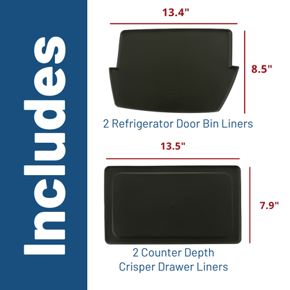 Ge Appliances PMLNRBF02 Drawer & Bin Liners with Microban® for Counter Depth Refrigerators