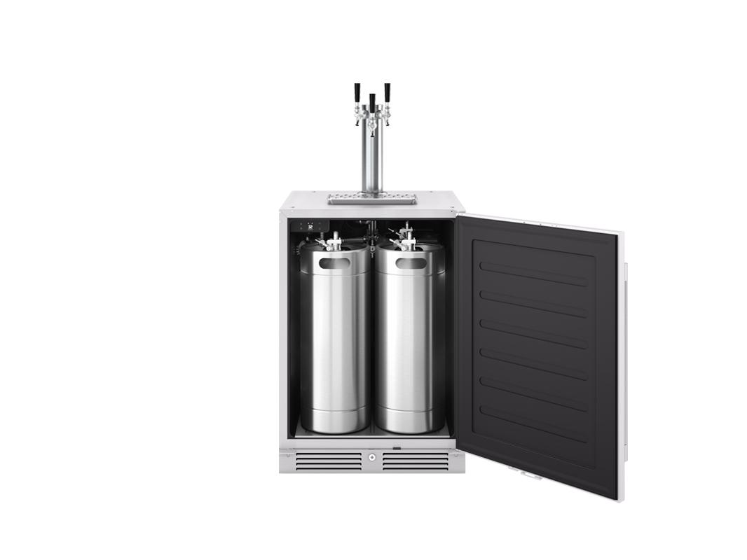 PRKB24C01ASOD Presrv Outdoor Kegerator & Beverage Cooler, 24in Under Cabinet, SS+Glass, Reverse Door, 1 Zone