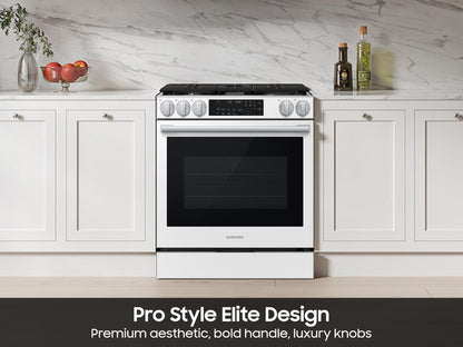 Samsung NSG90H60SW Bespoke Smart Slide-in Gas Range Pro Style Elite Design  Illuminated Knobs  Air Fry Max