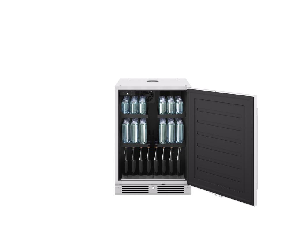 PRKB24C01ASOD Presrv Outdoor Kegerator & Beverage Cooler, 24in Under Cabinet, SS+Glass, Reverse Door, 1 Zone