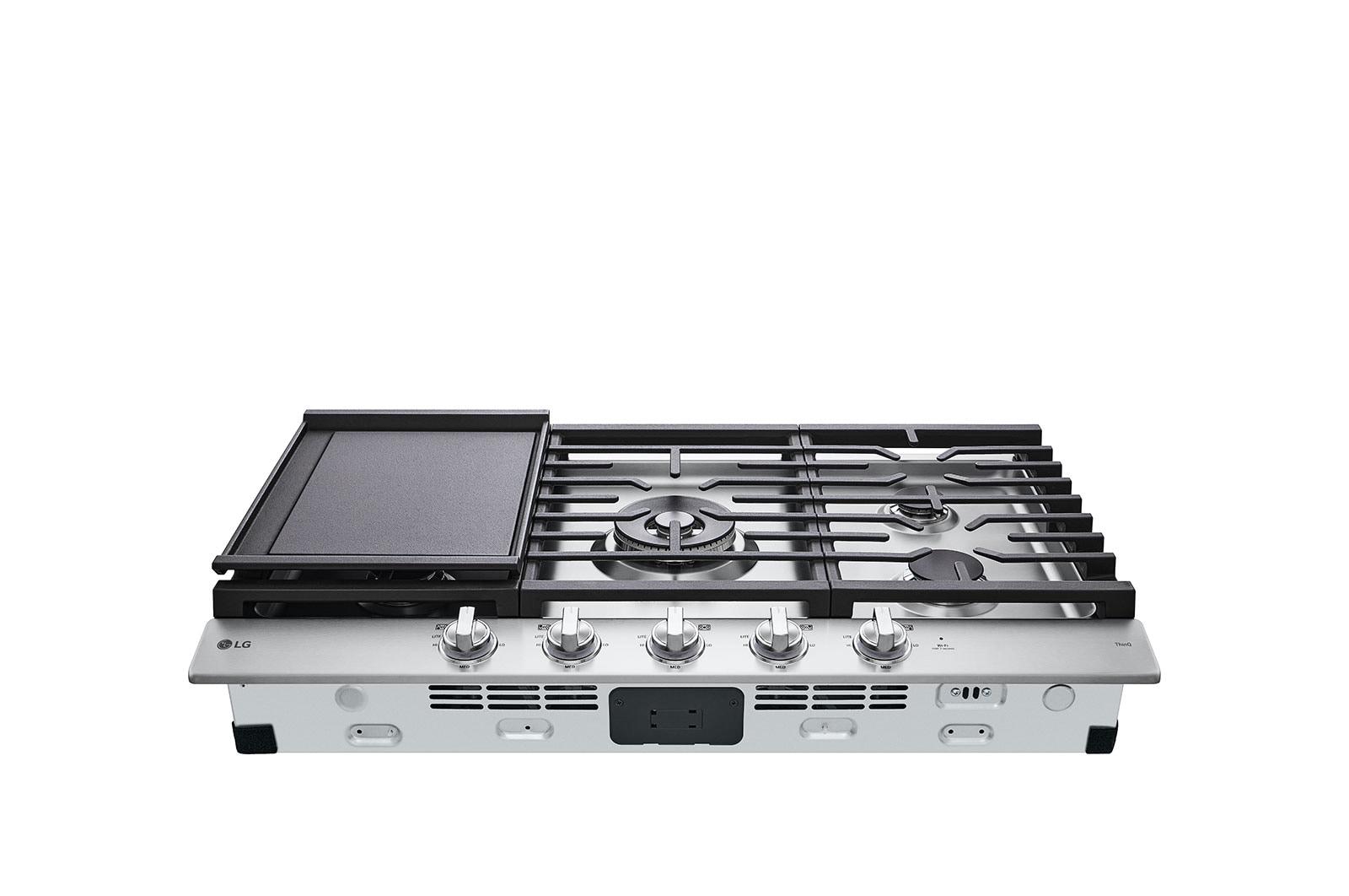 Lg 36" Smart Gas Cooktop with UltraHeat™ 22K BTU Dual Burner and LED Knobs