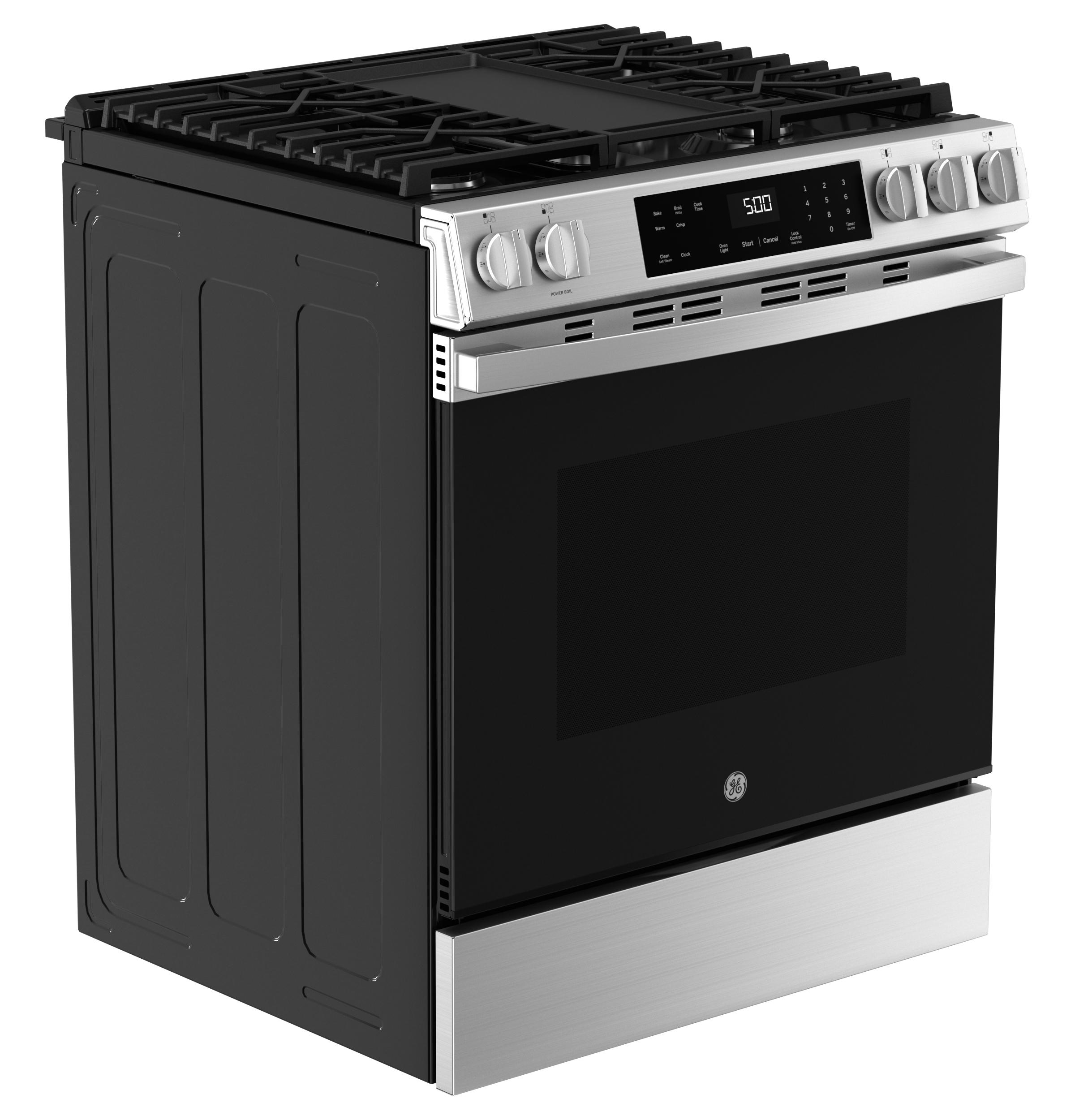 GGS500PVSS GE® 30" Slide-In Front-Control Gas Range with Crisp Mode