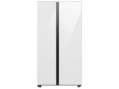 Samsung Bespoke Counter Depth Side-by-Side 23 cu. ft. Refrigerator with Beverage Center™ in White Glass