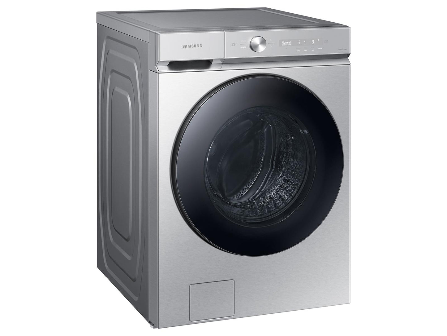 Samsung WF53BB8700AT Bespoke 5.3 cu. ft. Ultra Capacity Front Load Washer with Super Speed Wash and AI Smart Dial in Silver Steel