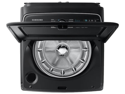 Samsung WA54CG7105AVUS 5.4 cu. ft. Extra-Large Capacity Smart Top Load Washer with ActiveWave™ Agitator and Super Speed Wash in Brushed Black