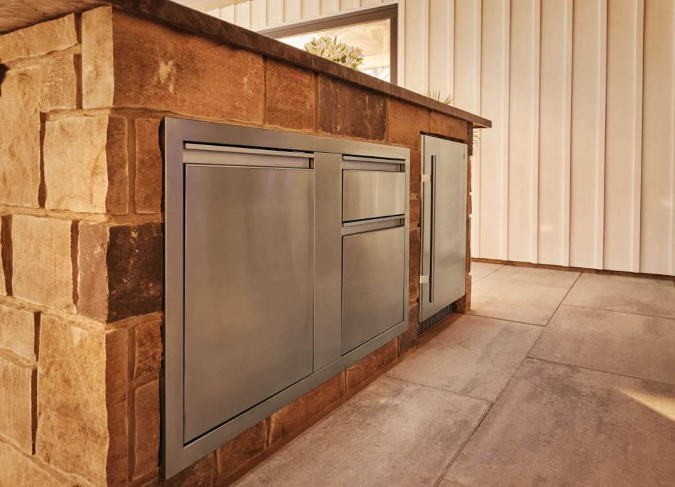 Napoleon Bbq BI42241D1W 42 x 24 inch Large Door & Waste Bin Drawer and Waste Bin Drawer, Stainless Steel