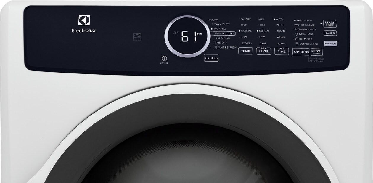 ELFE7437AW Electrolux Front Load Perfect Steam™ Electric Dryer with Instant Refresh - 8.0 Cu. Ft.