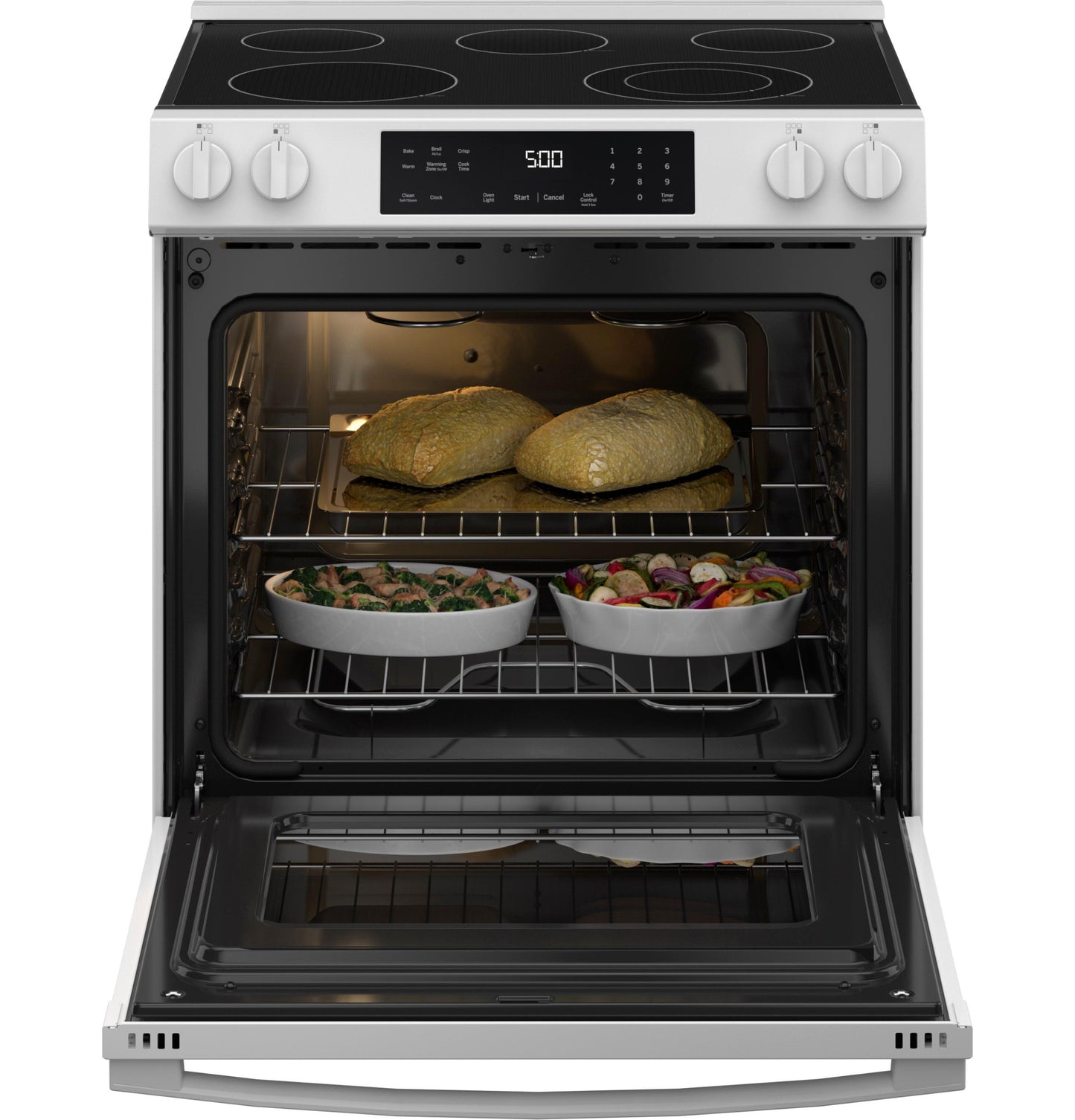 GRS500PVWW GE® ENERGY STAR® 30" Slide-In Electric Range with Crisp Mode