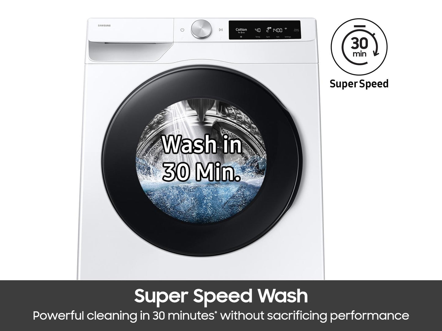 Samsung WW25FG6B34BEA2 Compact Front Load Washer 2.5 cu. ft. Wi-Fi Connectivity Super Speed Wash
