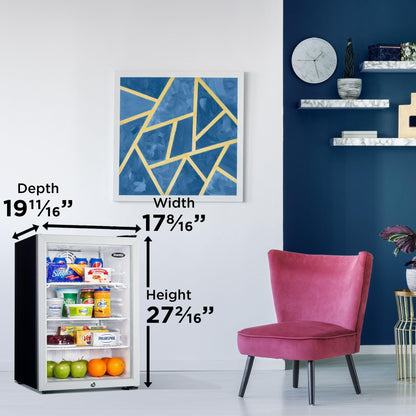 DAG026A2BDB Danby 2.6 cu. ft. Compact Glass Door Fridge in Platinum