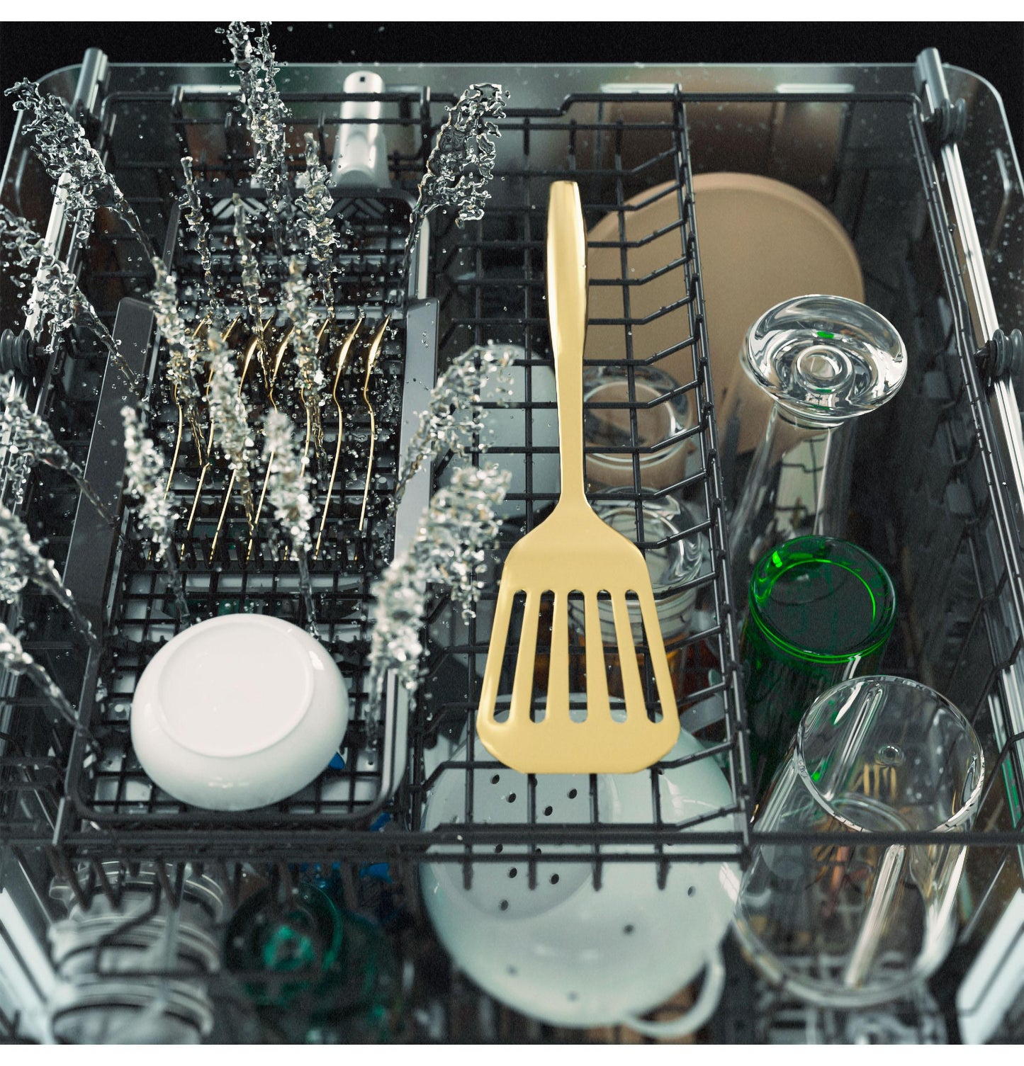Cafe CDT888P3VD1 CAF(EBACK)™ CustomFit ENERGY STAR Stainless Interior Smart Dishwasher with Ultra Wash Top Rack and Dual Convection Ultra Dry, LED Lights, 39 dBA