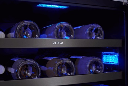 Zephyr PRW24C02BBSG Presrv Wine Cooler, 24in UC, Blk SS+Gls,Rvs Dr, 2Z