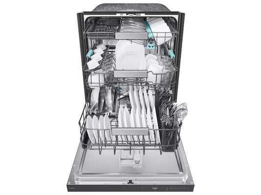 Samsung DW90F89T0UMT 38 dBA Bespoke Smart Dishwasher with 3rd Rack Washing System in Fingerprint Resistant Matte Black Steel