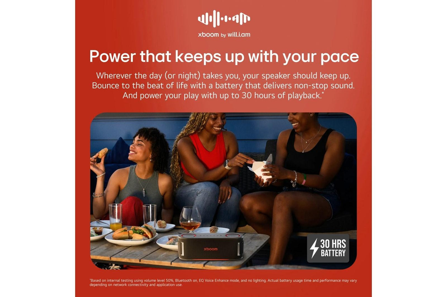 BOUNCEAUSALBK LG xboom Bounce  Bluetooth Speaker  xboom Signature Sound by will.i.am with Dual Passive Radiators