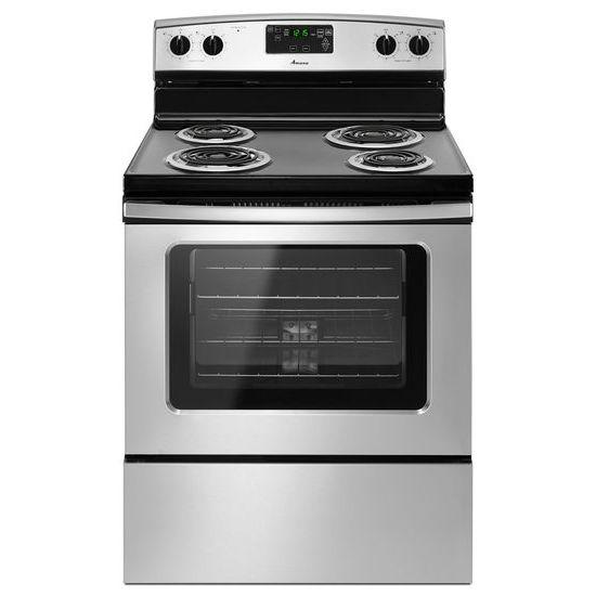 Amana® 30-in. Amana® Electric Range Oven with Storage Drawer - Black-on-Stainless