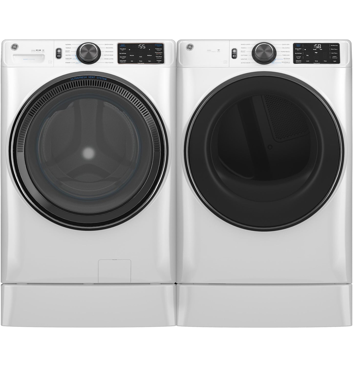 GFW655SSVWW GE® ENERGY STAR® 5.0 cu. ft. Capacity Smart Front Load Steam Washer with SmartDispense™ UltraFresh Vent System with OdorBlock™ and Steam