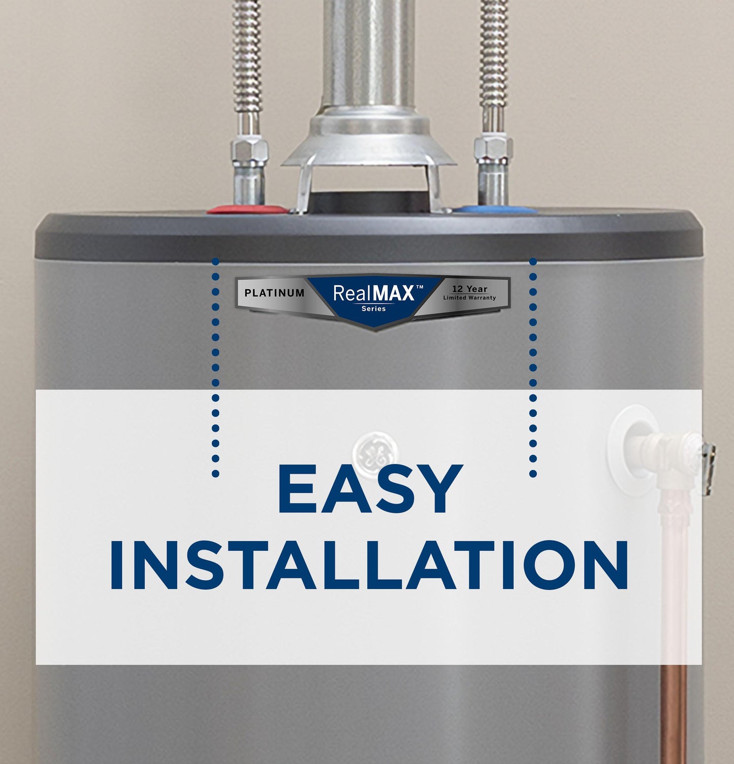 GP40T10BXR GE RealMAX Premium 40-Gallon Tall Liquid Propane Atmospheric Water Heater
