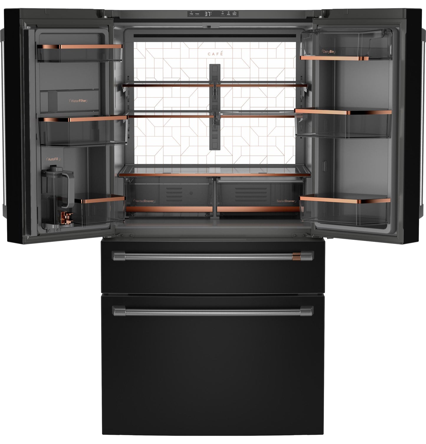 Cafe CJE23DP3WD1 CAF(EBACK)™ ENERGY STAR® 23.2 Cu. Ft. Smart Counter-Depth 4-Door French-Door Refrigerator With Dual-Dispense AutoFill Pitcher