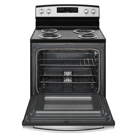 Amana® 30-inch Electric Range with Self-Clean Option - Black-on-Stainless