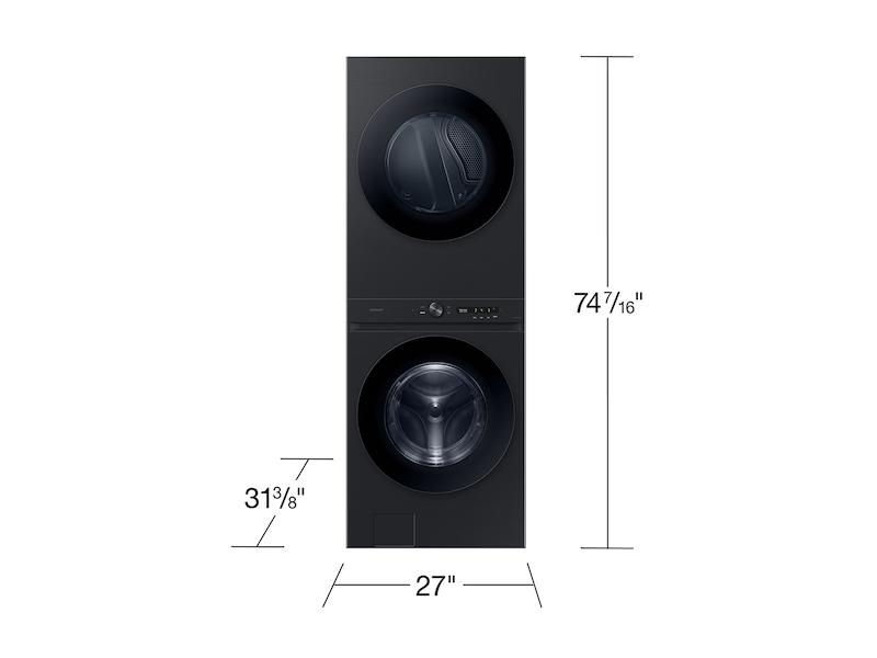 Samsung WH46DBH500EV Bespoke 4.6 cu. ft. AI Laundry Hub™ Large Capacity Single Unit Washer with Flex Auto Dispense System and 7.6 cu. ft. Electric Dryer in Brushed Black