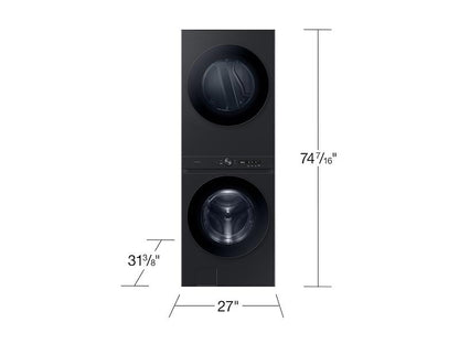 Samsung WH46DBH500EV Bespoke 4.6 cu. ft. AI Laundry Hub™ Large Capacity Single Unit Washer with Flex Auto Dispense System and 7.6 cu. ft. Electric Dryer in Brushed Black
