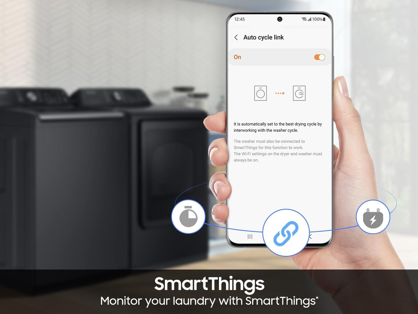 Samsung DVE47CG3500V Top Load Electric Dryer Wi-Fi & SmartThings  Sensor Dry  7.4 cu.ft.