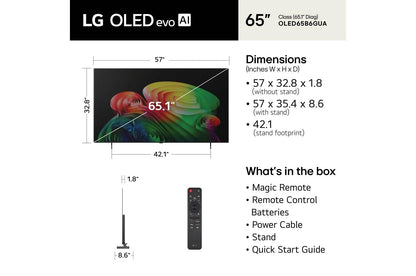 Lg OLED65B6GUA 65 Inch Class LG OLED evo AI B6 4K Smart TV 2026
