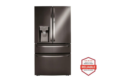 Lg LRMDS3006DLSGL6335ZLDNTM545D 30 cu. ft. Smart Refrigerator with Exterior Water Dispenser and Craft Ice™ with Slide-in Gas Range and FlushFit™ Top Control Dishwasher Kitchen Package in Black Stainless Steel