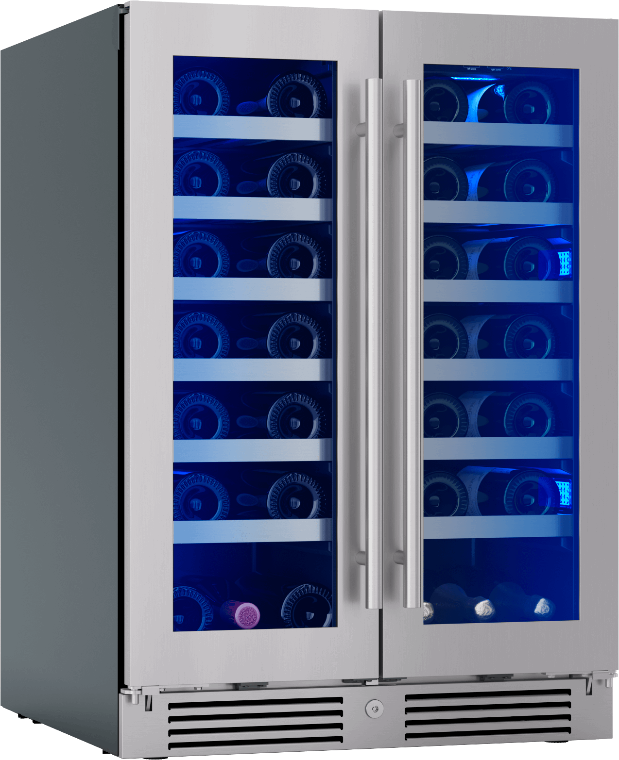 Zephyr PRW24C32CG Presrv Wine Cooler, 24in UC, SS+Gls, Fr Door, 2Z