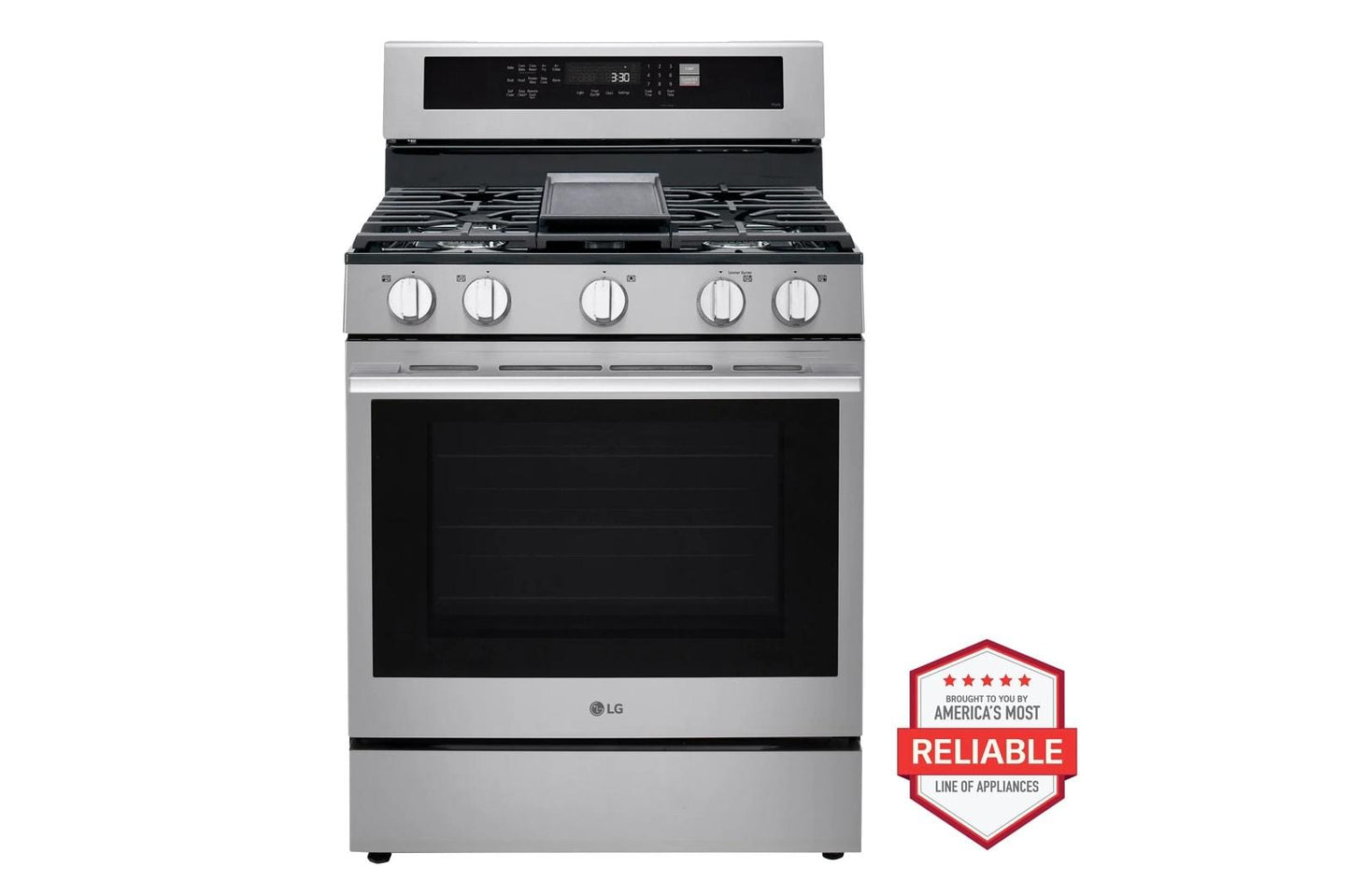 Lg LRYXC2606SLRGN6325XMVEL2033FLDFN4542S 26 cu. ft. Smart Counter-Depth MAX™ French Door Refrigerator with Freestanding Gas Range, Front Control Dishwasher and Microwave Kitchen Package in Stainless Steel