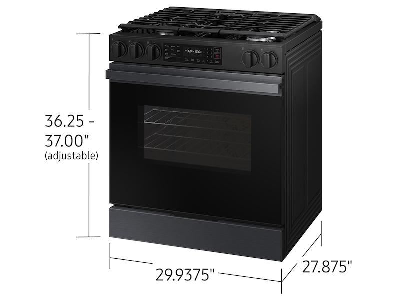 Samsung Bespoke 6.0 cu. ft. Smart Slide-In Gas Range with Precision Knobs in Matte Black Steel