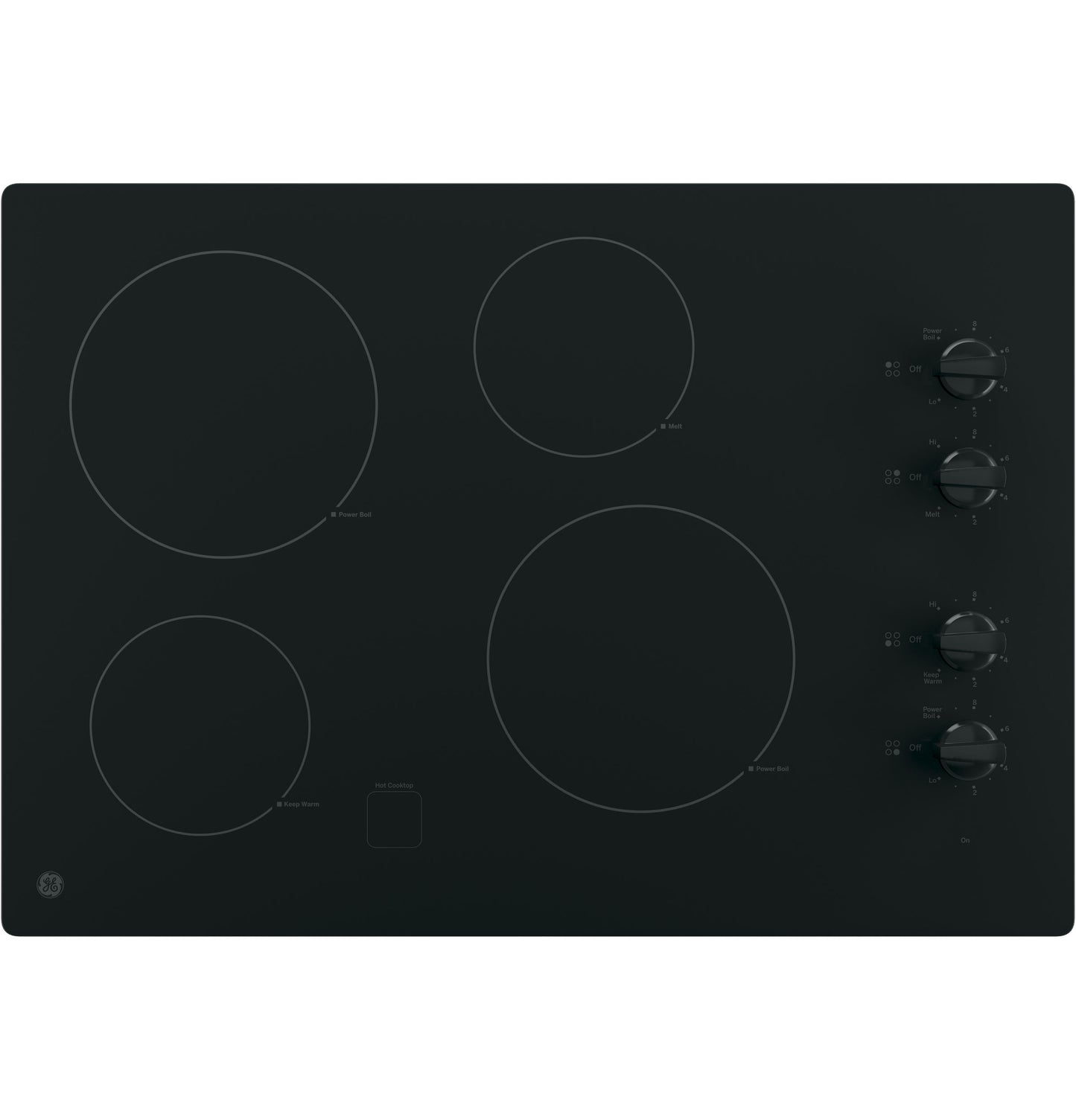 JP3030DWBB GE® 30" Built-In Knob Control Electric Cooktop